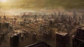Fantasy art digital science fiction artwork cities wallpaper