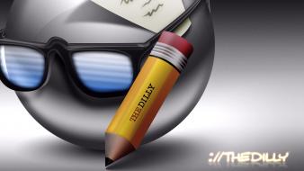 Glasses funny smiley pencils writer wallpaper