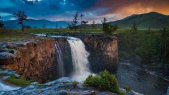 Landscapes nature waterfalls mongolia wallpaper