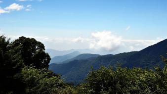Mountains clouds landscapes nature trees taiwan skies wallpaper