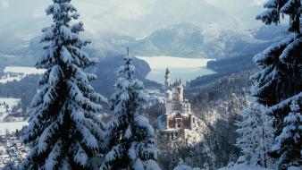 Mountains landscapes nature snow neuschwanstein castle