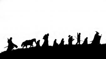 Silhouette the lord of rings fellowship ring wallpaper