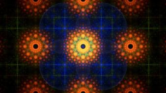 Abstract orange fractals patterns geometry symmetry wallpaper