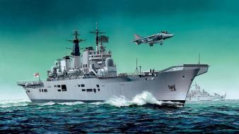 Aircraft military ships navy art wallpaper