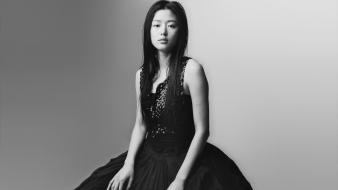 Korean monochrome jeon ji hyun black hair wallpaper