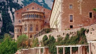 Landscapes nature spain monastery wallpaper