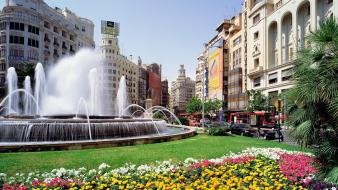 Landscapes nature spain valencia plaza wallpaper