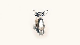 Minimalistic deer artwork simple background wallpaper