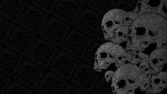 Skulls floral wallpaper