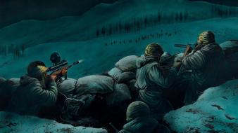 Soldiers war warfare battles artwork military art wallpaper