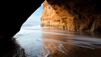 Water ocean landscapes nature beach california caves sea wallpaper