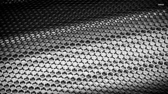 Abstract metal silver mesh honeycomb nets wallpaper