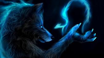 Animals magic wolves wallpaper