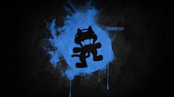 Blue black music logos simple monstercat electronic wallpaper