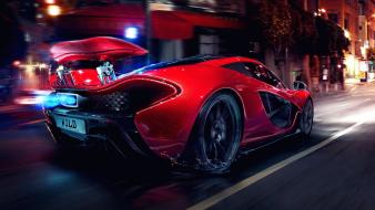 Blurred cities spoiler mclaren p1 concept car