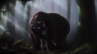 Fantasy art artwork warriors bears glowing eyes