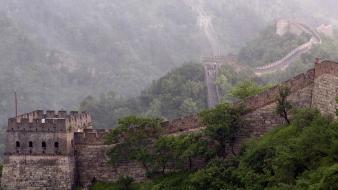 Fog mist the great wall of china