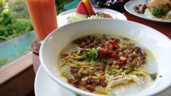 Food drinks soup bali bubur ayam porridge wallpaper