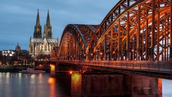 Germany bridges cologne rivers towers wallpaper