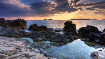 Nature coast rocks croatia hdr photography sea wallpaper