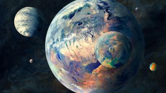 Outer space planets artwork wallpaper