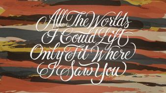 Abstract love typography lyrics calligraphy wallpaper
