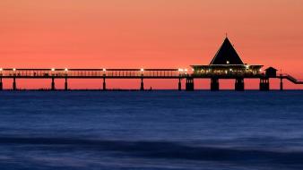 Germany silhouettes pier resort bing sea wallpaper