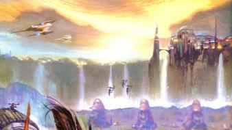 Movies futuristic naboo battles science fiction artwork wallpaper