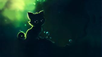 Night cats artwork apofiss wallpaper