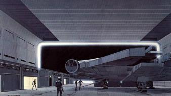 Science fiction artwork ralph mcquarrie hangar vi wallpaper