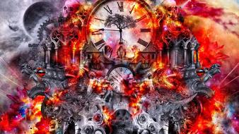 Abstract clocks time wallpaper