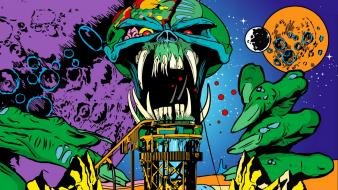 Skulls outer space music iron maiden wallpaper