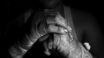 White fight boxing monochrome bandages training fighter wallpaper