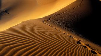 Landscapes nature desert sand dunes footprint dessert wallpaper