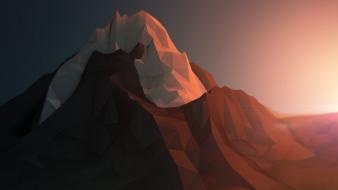 Abstract mountains artwork 3d lighting wallpaper