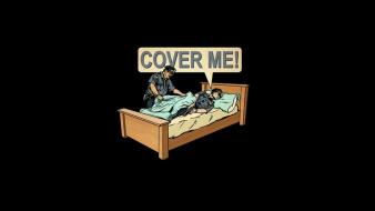Black beds police cover joke wallpaper