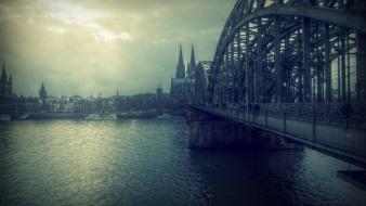 Cologne cathedral bridges wallpaper