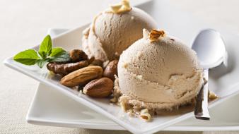 Food ice cream nuts wallpaper