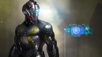 Futuristic armor bodysuits artwork exoskeleton wallpaper