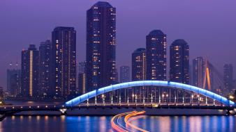 Japan tokyo night skyscrapers