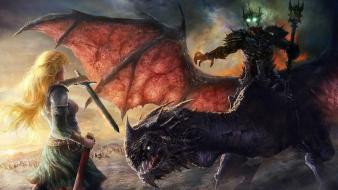 Of rings witch king battles fantasy art wallpaper