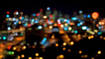 Bokeh blurred cities wallpaper