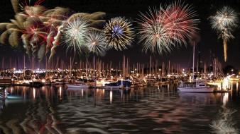 Fireworks ships digital art july wallpaper