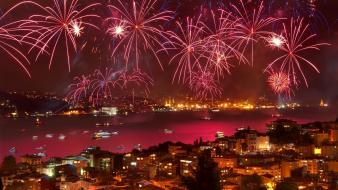 Istanbul turkey cities cityscapes fireworks wallpaper