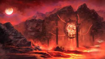 Landscapes fantasy art inferno artwork wallpaper