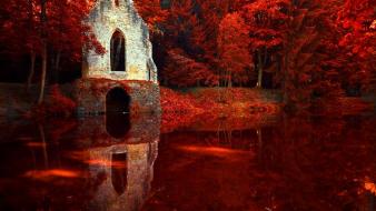 Nature autumn red france lakes wallpaper