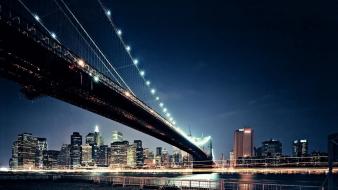 Night lights bridges cities thomas birke wallpaper