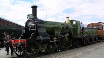 Trains railroad tracks steam engine vehicles stirling