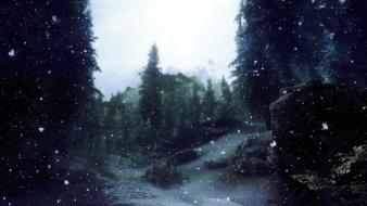 V: skyrim nature snow video games winter wallpaper