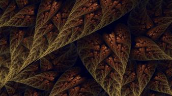 Abstract brown digital art fractals leaves wallpaper